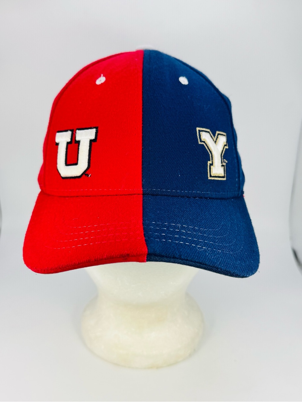 BYU House Divided Split Hat Cap Fitted SZ S Zephyr READ DESCRIPTION!